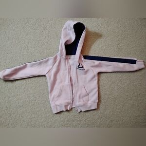 GUC Girl's Reebok Light Pink and Navy Zip-up Hoodie - Sz 5